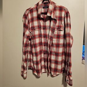 Red and White Plaid Men's Shirt
